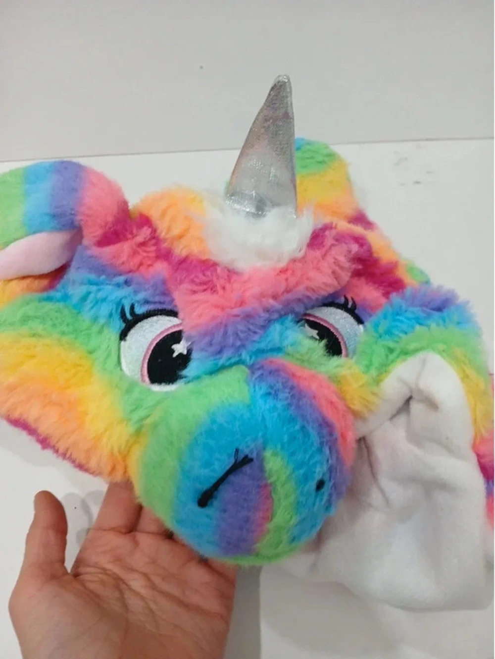 Rainbow unicorn plush hat